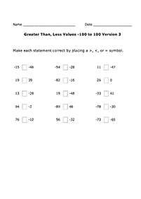 greater than less than - worksheet 68