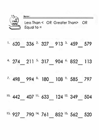 greater than less than - worksheet 73