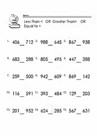 greater than less than - worksheet 77