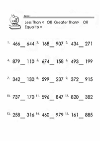 greater than less than - worksheet 78