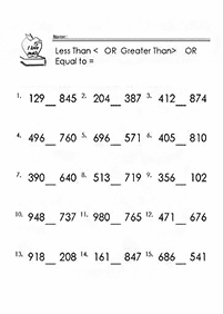 greater than less than - worksheet 82