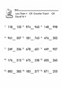 greater than less than - worksheet 84