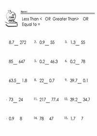 greater than less than - worksheet 87