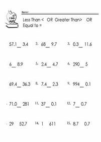 greater than less than - worksheet 88
