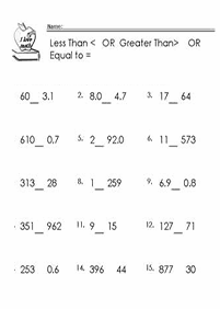 greater than less than - worksheet 89