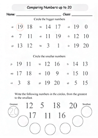 greater than less than - worksheet 95