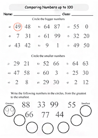 greater than less than - worksheet 97