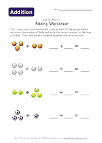 simple math for kids - worksheet 100