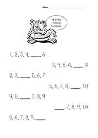skip counting - fill in the missing numbers - worksheet 1