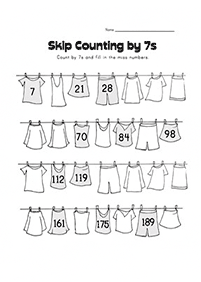 skip counting - fill in the missing numbers - worksheet 111