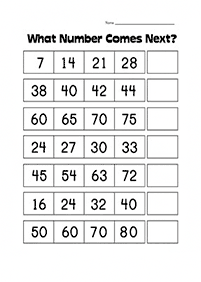 skip counting - fill in the missing numbers - worksheet 113