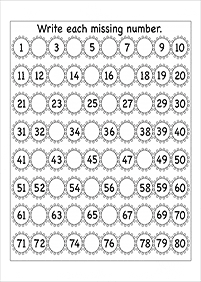 skip counting - fill in the missing numbers - worksheet 121