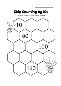 skip counting - fill in the missing numbers - worksheet 125