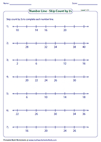 skip counting - fill in the missing numbers - worksheet 127