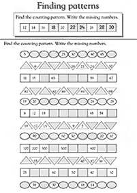 skip counting - fill in the missing numbers - worksheet 128