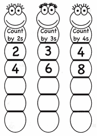 skip counting - fill in the missing numbers - worksheet 14