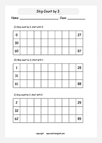 skip counting - fill in the missing numbers - worksheet 15