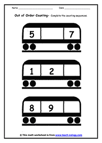 skip counting - fill in the missing numbers - worksheet 16