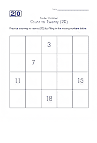 skip counting - fill in the missing numbers - worksheet 39