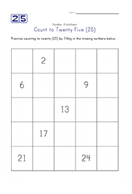 skip counting - fill in the missing numbers - worksheet 40