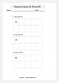 skip counting - fill in the missing numbers - worksheet 46