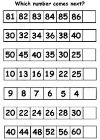 skip counting - fill in the missing numbers - worksheet 48