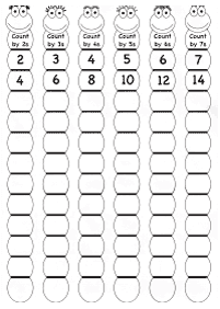 skip counting - fill in the missing numbers - worksheet 50