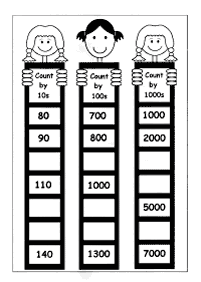 skip counting - fill in the missing numbers - worksheet 61