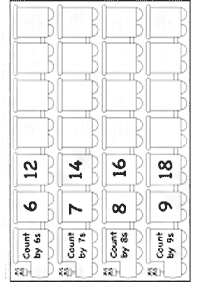 skip counting - fill in the missing numbers - worksheet 72