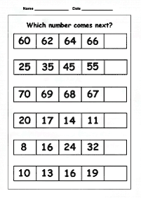 skip counting - fill in the missing numbers - worksheet 86