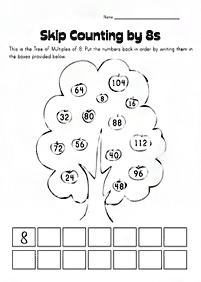skip counting - fill in the missing numbers - worksheet 88