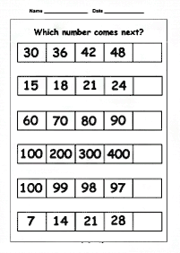 skip counting - fill in the missing numbers - worksheet 89