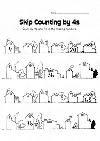 skip counting - fill in the missing numbers - worksheet 90