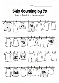 skip counting - fill in the missing numbers - worksheet 93