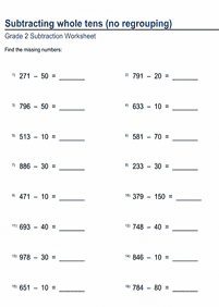 subtraction for kids - worksheet 104