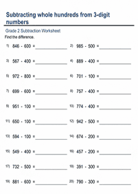 subtraction for kids - worksheet 108