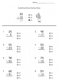 subtraction for kids - worksheet 35