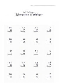 subtraction for kids - worksheet 71