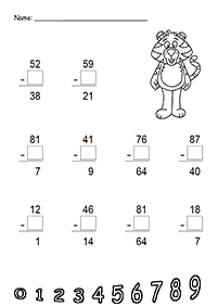 subtraction for kids - worksheet 73