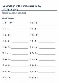 subtraction for kids - worksheet 84
