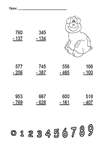 subtraction for kids - worksheet 85