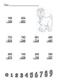 subtraction for kids - worksheet 89