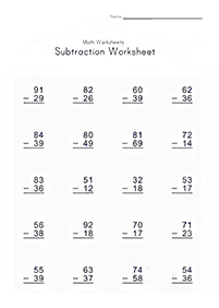 subtraction for kids - worksheet 91