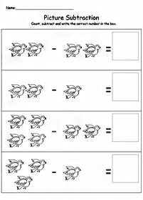 simple subtraction for kids - worksheet 10