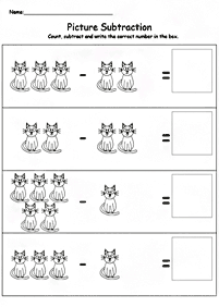 simple subtraction for kids - worksheet 17