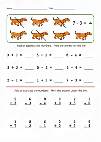 simple subtraction for kids - worksheet 22