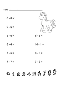 simple subtraction for kids - worksheet 23