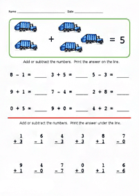 simple subtraction for kids - worksheet 25