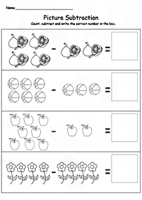 simple subtraction for kids - worksheet 26