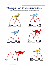 simple subtraction for kids - worksheet 27
